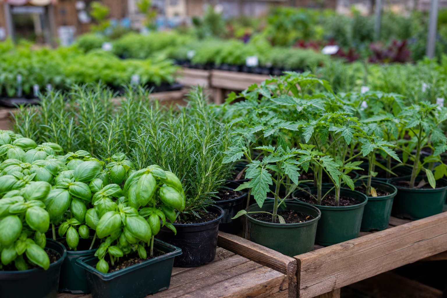 Vegetable seedlings ready for planting
